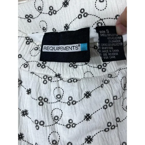 REQUIREMENTS‎ Womens Size S White Black Vintage Y2K Boho Chic - Image 4