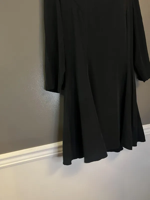 Vintage Marnie West Dress Womens 11 Black A-Line Corset Tie Back Made USA 90s - Image 3