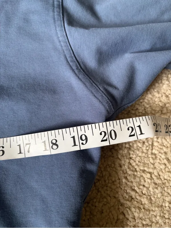 Lululemon All Yours Cropped Hoodie Blue Hooded Sweatshirt Terry Crop Fitted Sz 4 - Image 8