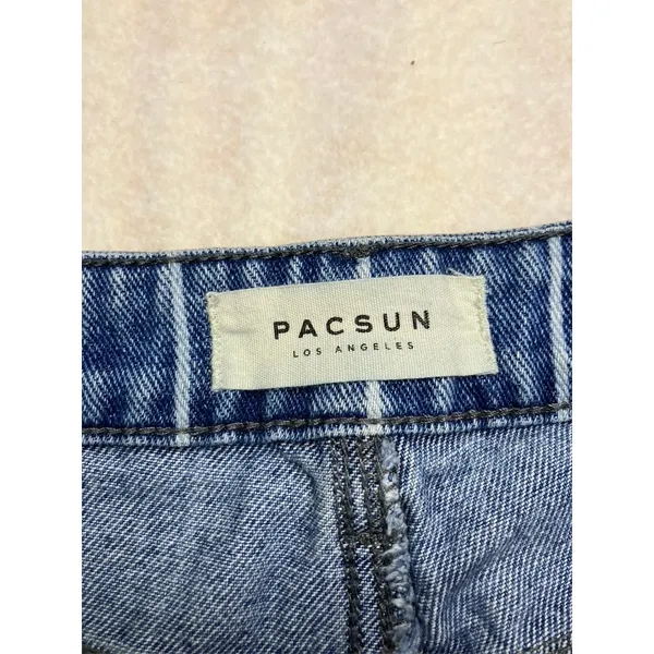 P A C S U N Womens Mom Jeans Blue Pinstripe Size 26 High Waisted Denim‎ - Image 2