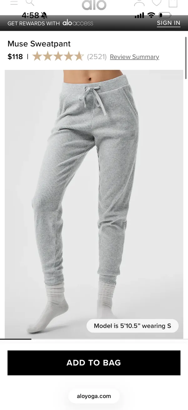 Alo Muse Sweatpants Athletic Heather Grey - Image 5