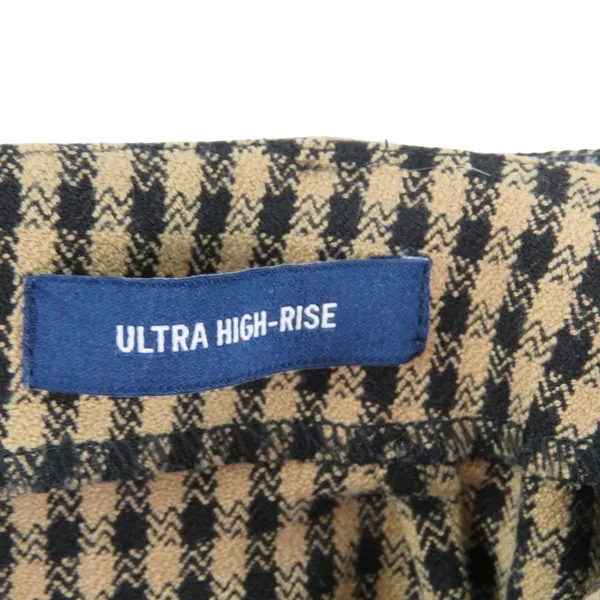 Hollister Ultra High-Rise Gingham Plaid Belted Mini Skirt Tan Black Medium - Image 6