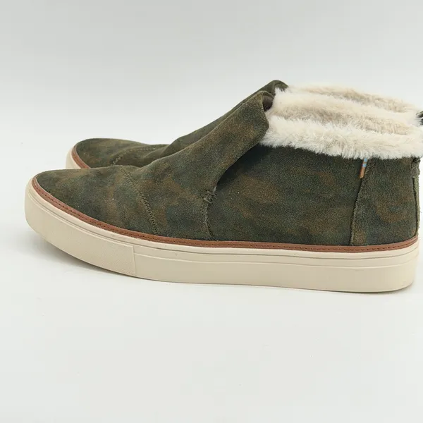 TOMS Womens 10‎ Camo Suede Faux Fur Lined Slip On Sneaker Mid Top Boots Green - Image 3