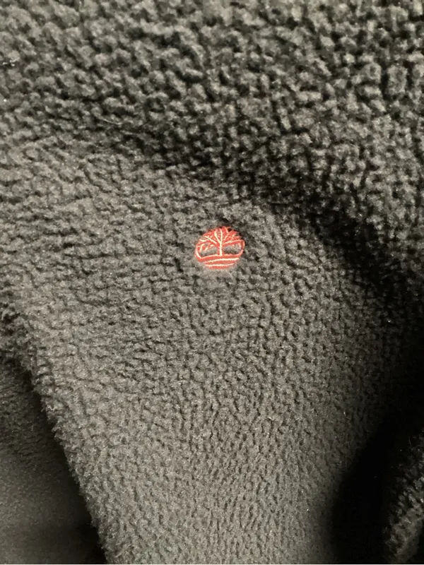 Timberland Black Sherpa Quarter-Zip Pullover with Coral Accents - Image 2
