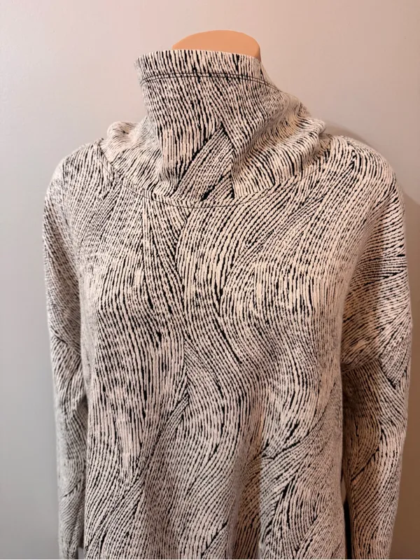 Rbx Funnel Neck Pullover Black Cream Sweater Sweatshirt XL - Image 2