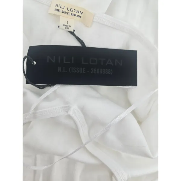 Nili Lotan Dress Womens L Stevie Dress White Halter V-Neck Maxi NEW - Image 4