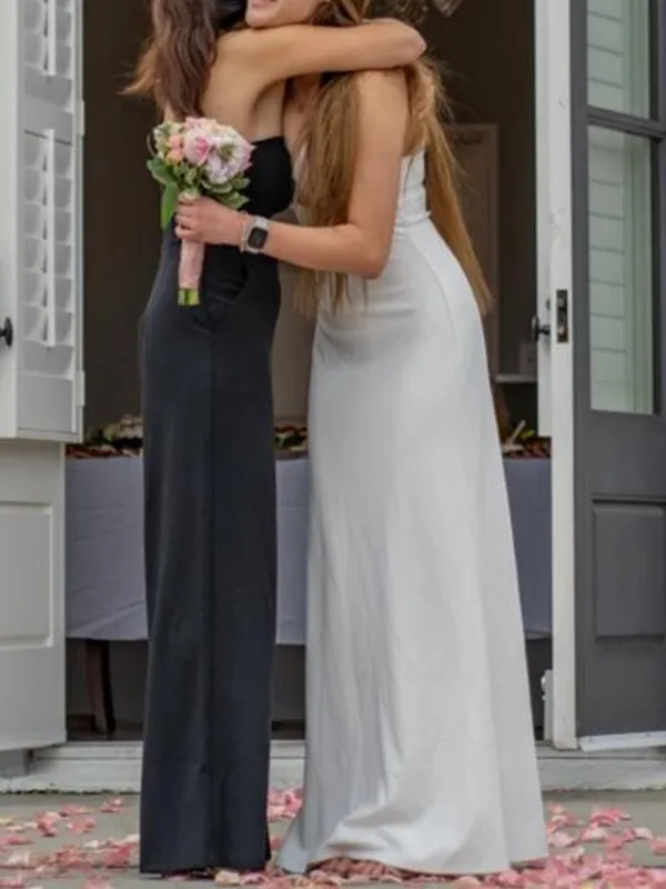 Lulu's White Satin V-Neck Slip Maxi Dress - Image 2