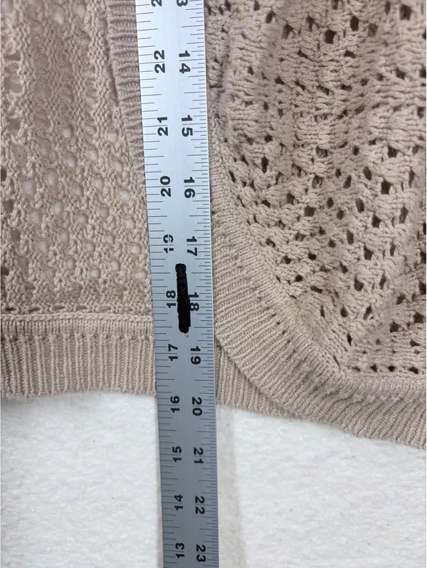 Cardigan S Beige 89th & Madison Open Knit Short Sleeve Shrug Bolero - Image 5