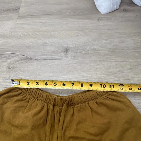 Zara Green/Brown Linen Shorts - Image 4