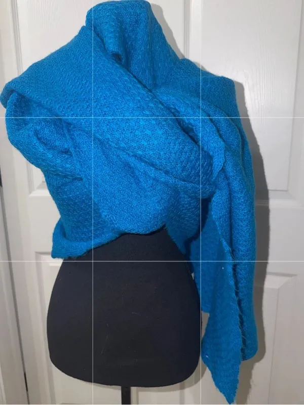 H&M Blue Oversized Scarf(One Size) - Image 4