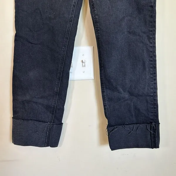 Denim Forum The Arlo High Rise Straight Leg Black Button Fly‎ Jeans Size 27 - Image 3