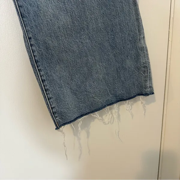 J. Crew Wide Leg Crop Jean Raw Hem Womens 27 Blue Style BX560 - Image 4