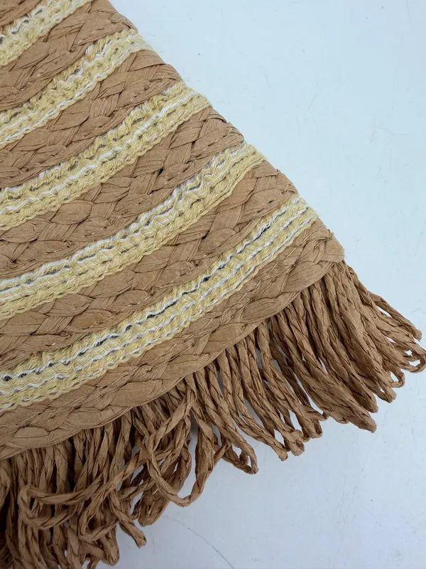 Straw Clutch Women’s Handbag Fringed Boho Vacation Envelope - Image 3