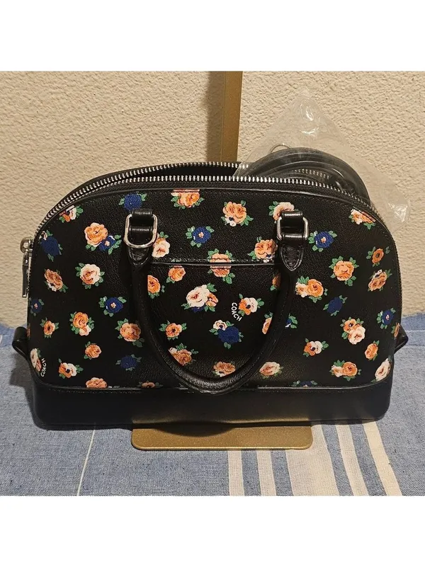 Coach Black Floral Satchel - Image 2