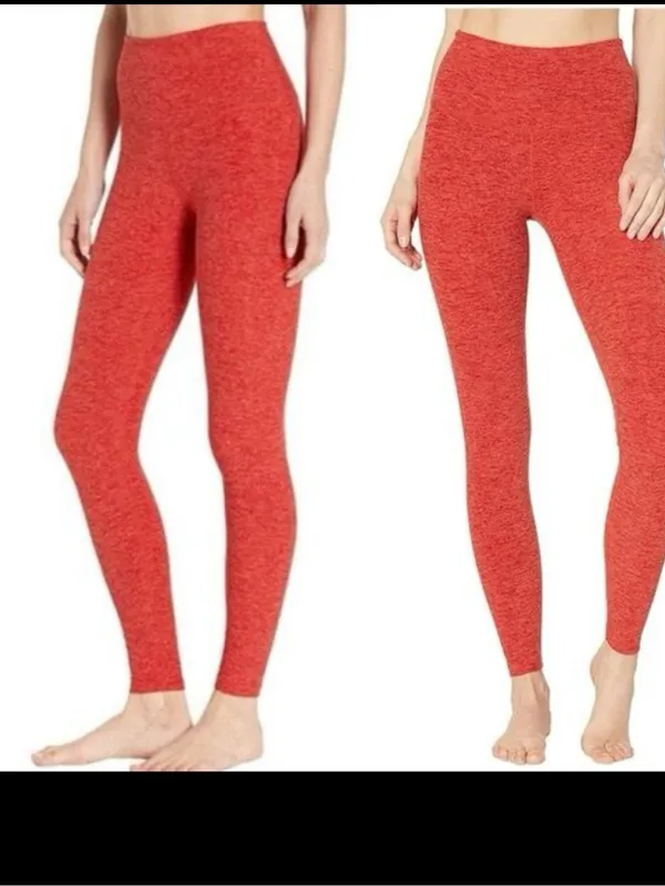 Beyond Yoga Caught in the Midi Leggings Coral Space Dye Marled Butter Soft Small - Image 2