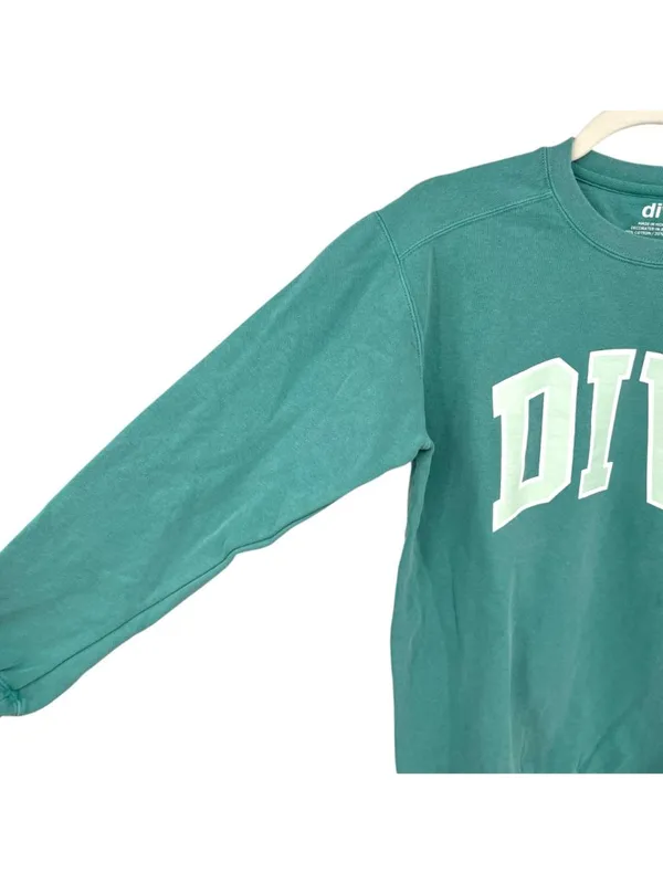 Divi Collegiate Crewneck Sweatshirt Comfort Colors Seafoam Green Size Small - Image 3