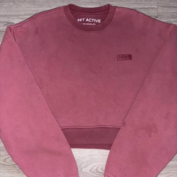 SET Active Berry Pink Cropped Sweatshirt  - Image 2