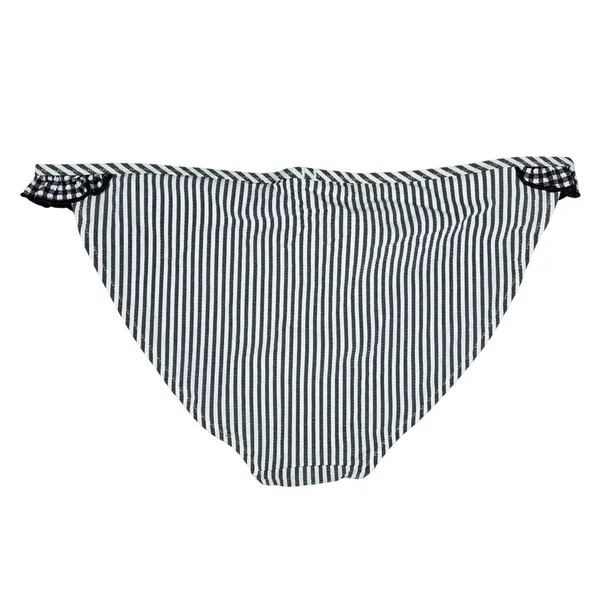 Aerie Bikini Bottoms Black White‎ Stripe Ruffle Gingham Size M - Image 2