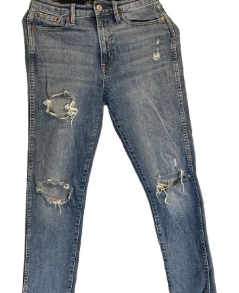 GAP Blue Distressed Straight Leg Jeans - Image 3