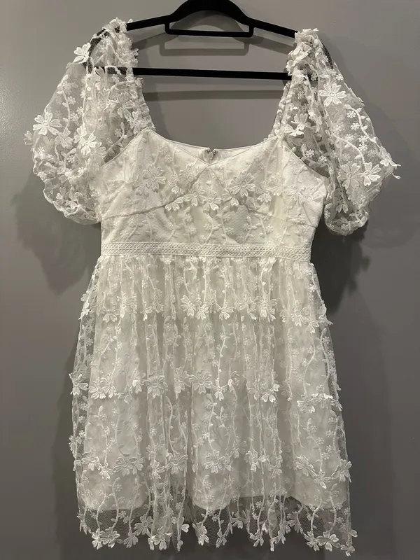 Endless Rose NWT Crochet Lace Bustier Puff Sleeve Dress - Image 4
