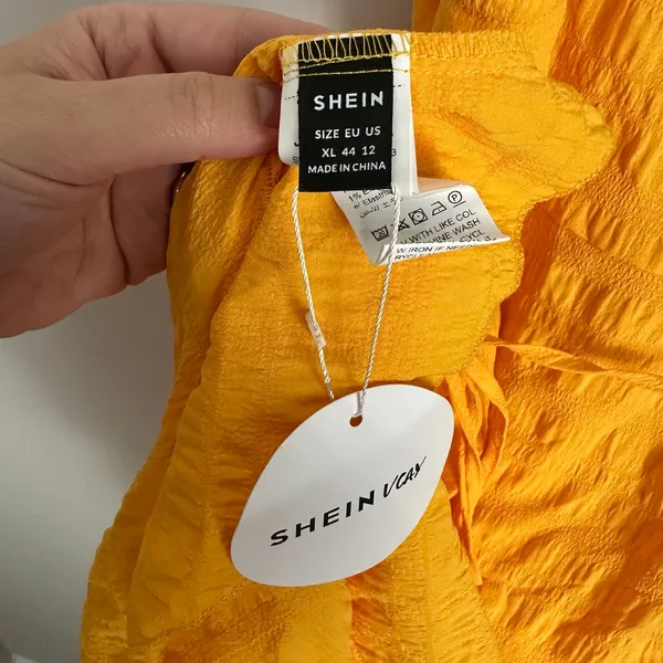Women's Ruffle Hem Wrap Dress A-line Yellow Size XL NWT Vacation Resortwear - Image 2