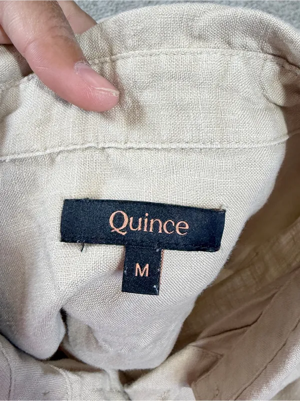 Quince Women’s 100% European Linen Long Sleeve Shirt in Driftwood M - Image 10