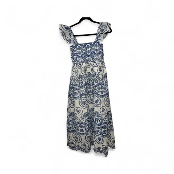 COMMENSE Semi-Sheer Boho Floral Back Cutout Dress NWT embroidered Size Small - Image 5