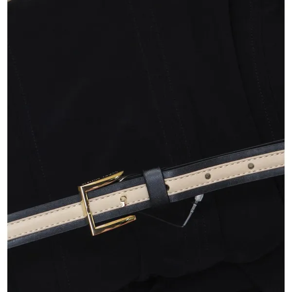 NWT Tommy Hilfiger Pleated V Neck Fit Flare Long Sleeved Knit Midi Dress Black 4 - Image 13