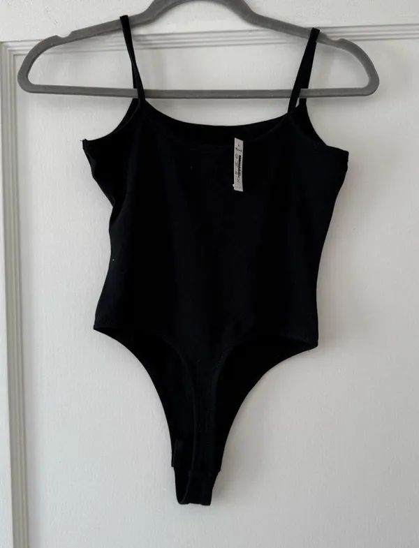Madewell Tank Thong Bodysuit in Black Size XXS NWT - Image 8