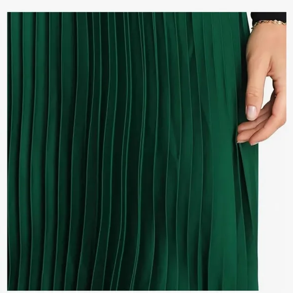 Elegant Pleated Skirt High Waisted Emerold Irregular Hem Skirt size XL… - Image 3