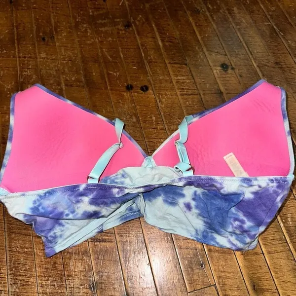 Victoria’s Secret blue tie dye padded Bralette size M - Image 2