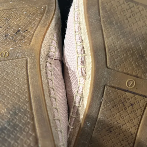 Tory Burch Blush Pink Canvas Espadrilles with Tan & Cream Logo - Image 10