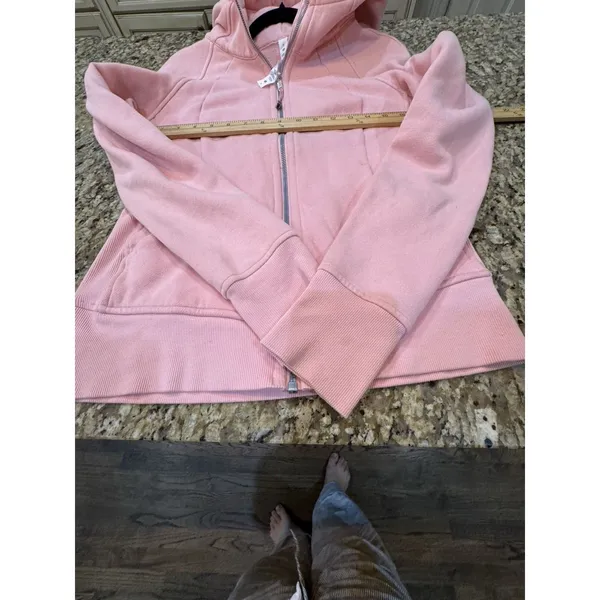 Lululemon Scuba Full Zip Hoodie Pink Size 6 Sweatshirt Athlesiure Performance - Image 8