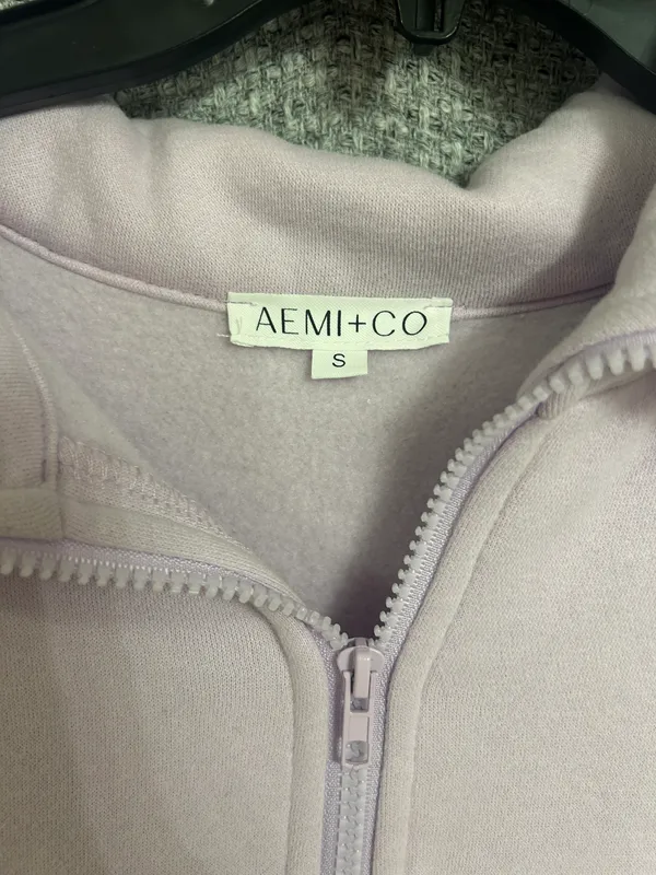 Cropped Half Zip Purple - Image 2