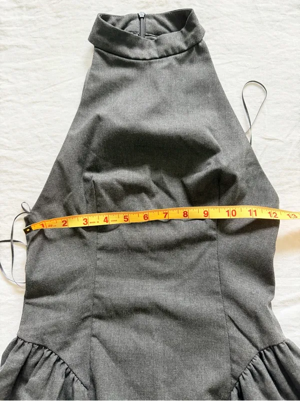 Zara Charcoal Halter Fit and Flare Mini Dress - Image 9