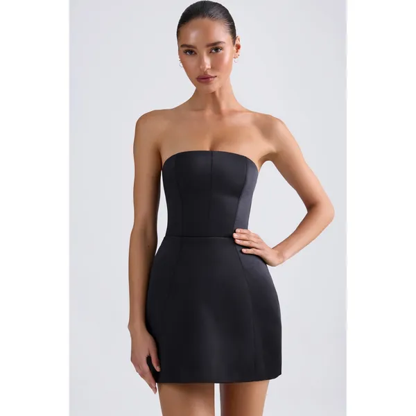 Oh‎ Polly Haisley Bandeau Structured Tulip Mini Dress NWT Size US 0 Black - Image 5