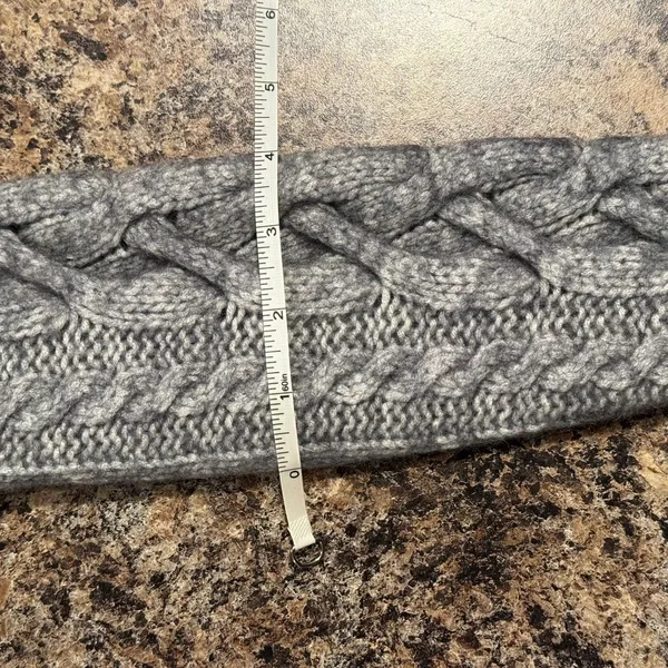 Abercrombie Sweater Wool Angora Cable Knit Turtleneck Y2K Preppy Gray Medium - Image 9