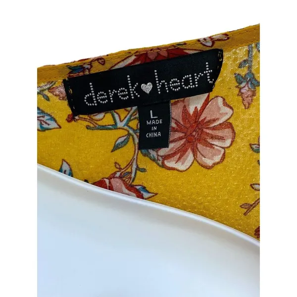 Derek‎ Heart Short Sleeeve Floral Cover Up Tie Up Kimono Large Boho Festival - Image 8