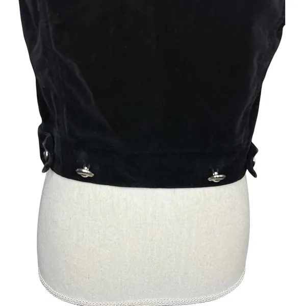 Sunbelt black velvet vest retro vintage cotton Whimsygoth witchy - Image 5