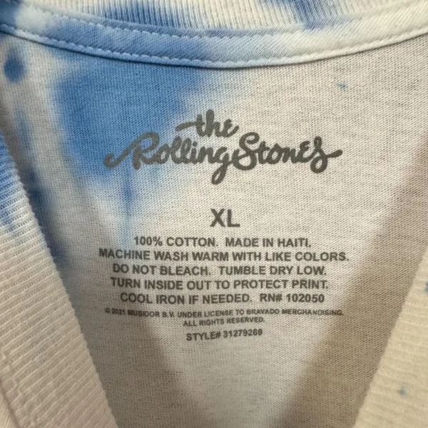 The Rolling Stones Nailed Tongue Hot Lips Oversized Rock Band Tie Dye XL - Image 4