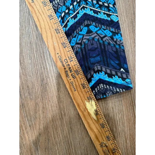 Alo Yoga Womens Blue Geometric Chevron Print Activewear Leggings Size L 3678 - Image 4