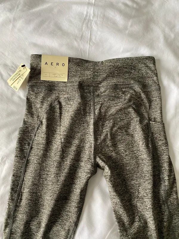 Heather Grey High Rise Ankle Leggings - Image 4