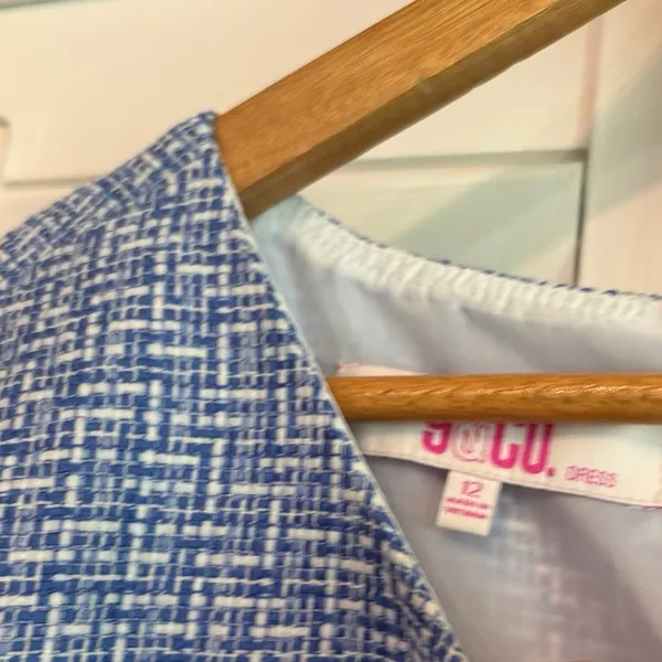 9 & Co Blue And White‎ Tweed Dress Size 12 - Image 7