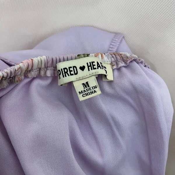 Floral Puff Sleeve Jumpsuit Purple Size M - Image 7