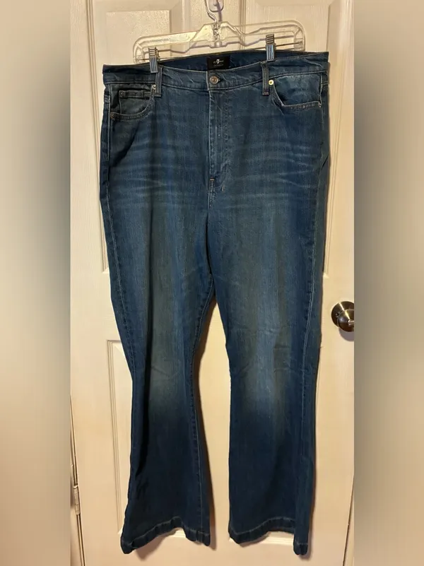 7 for all man kind women Dark Blue Bootcut Jeans high rise dojo size 34 - Image 2