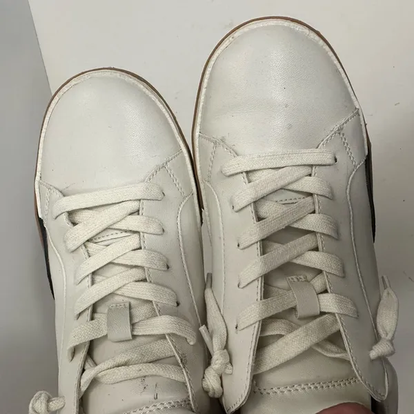 Dolce Vita Women's Helix White/Black Leather Sneakers Size 8.0 - Image 4