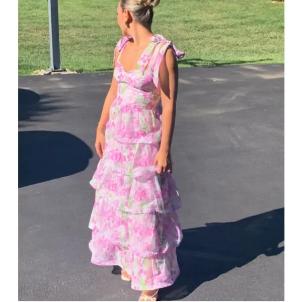 ASTR Zirconia Tiered Dress in Lavender Size Medium - Image 4