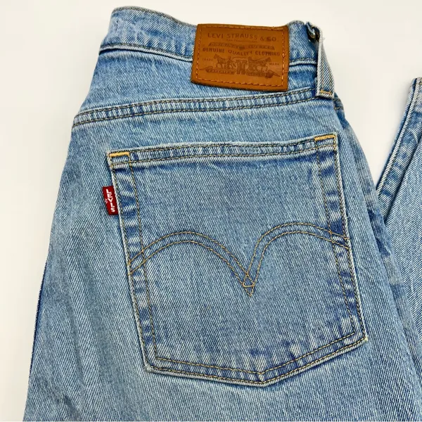 Levi's Blue Wedgie Straight Leg High Rise Jeans Timeless Design-Size 26 - Image 2