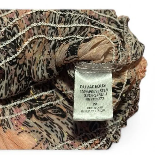 Olive & Oak Olivaceous Y2K Smocked & Tiered Stretch Crop Top with Tie‎ - Image 7