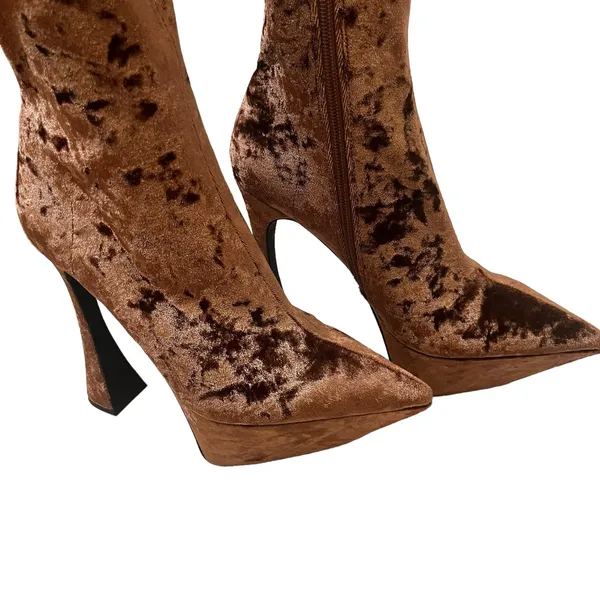 JEFFREY CAMPBELL Shego crushed velvet platform knee high boots NEW size 7.5 - Image 9